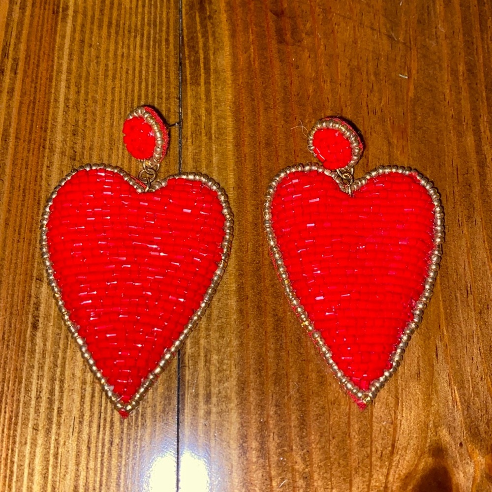 heart statement earrings